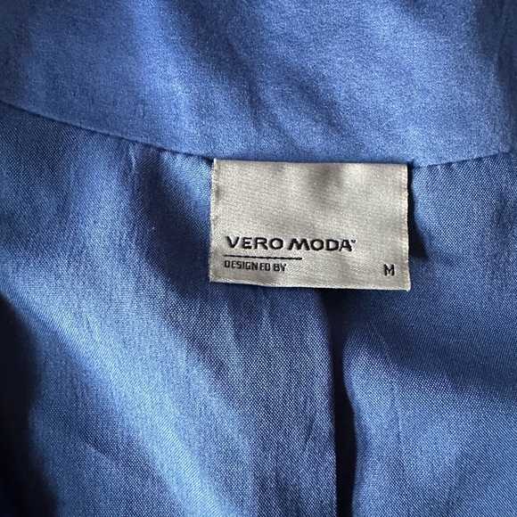 Vero Moda Bomber Jacket Deep Blue Soft Fabric Full Zipper Size M - Picture 4 of 14